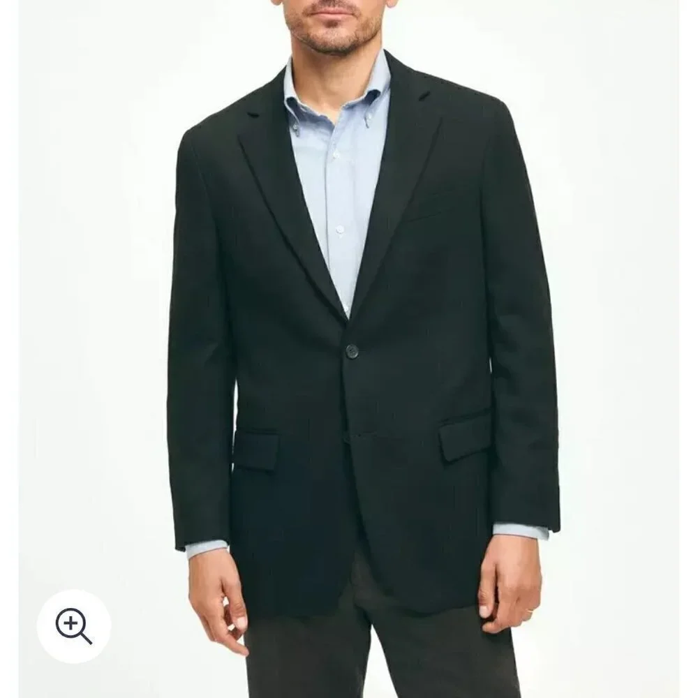 Brooks Brothers Tollegno 1900 Cashmere Madison Fit sportcoat, Black, Size 46R